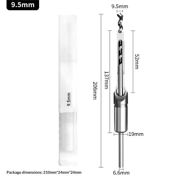 Adaptateur de burin pour foret à mortaiser carré 6