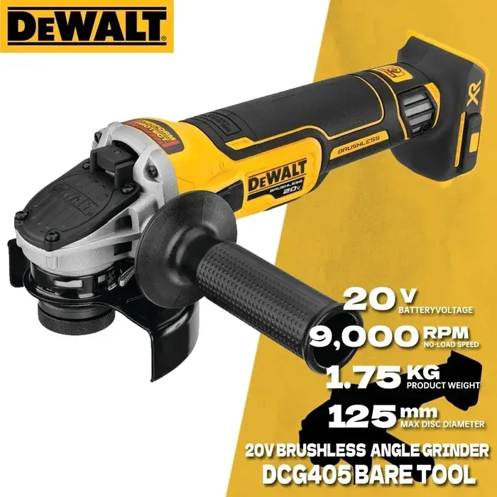 DEobstruT-Meuleuse d'angle sans fil, Machine de découpe, Outil nu, Rechargeable, Polisseuse portable sans balais, DCG405N 20V, 125mm