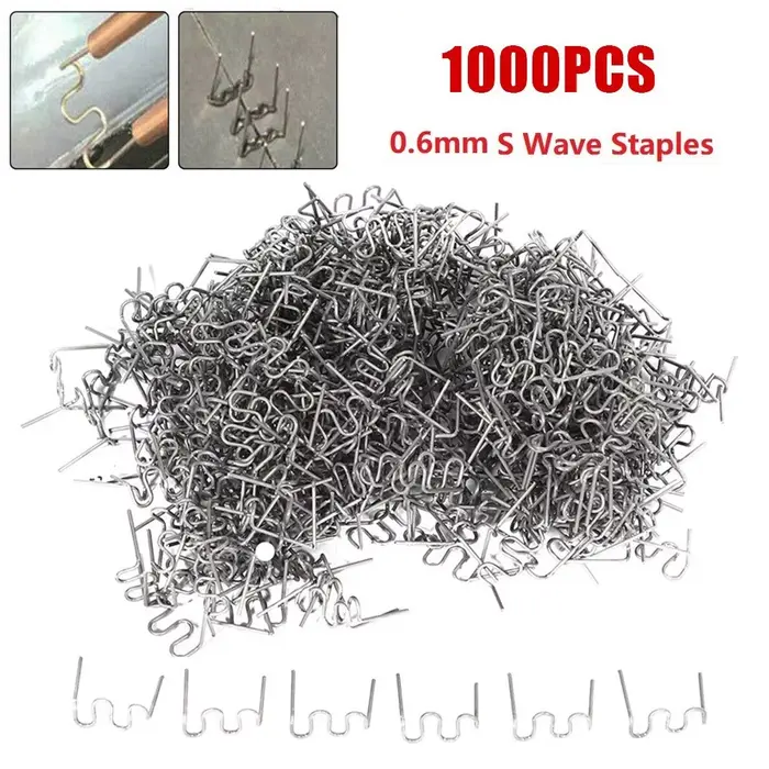 Agrafes ondulées S 0.8mm 0.6mm, pour carrosserie de pare-chocs de voiture, Kit de réparation d'agraf