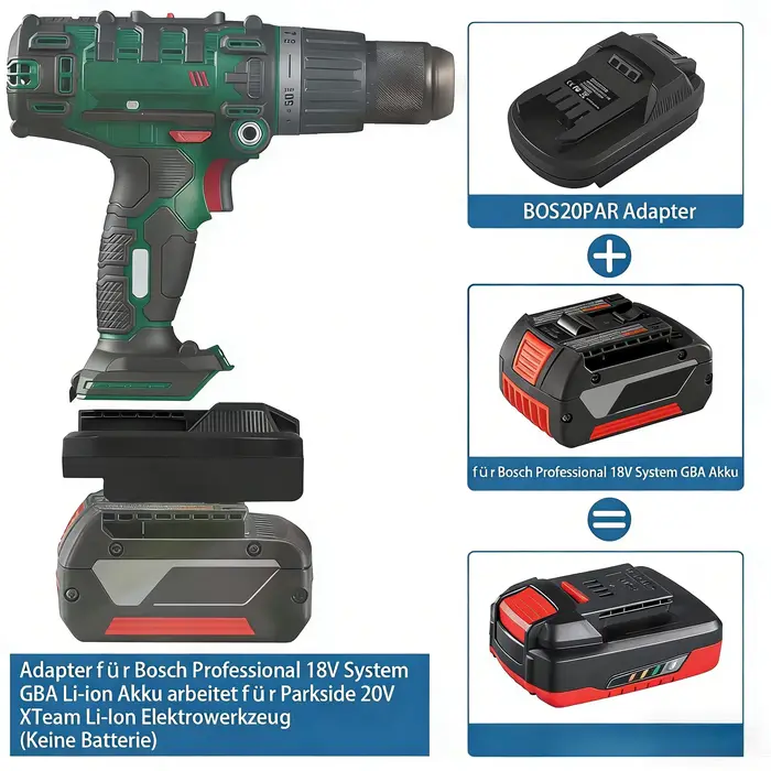 Adaptateur de batterie pour Bosch To for Parkside BOS20PAR