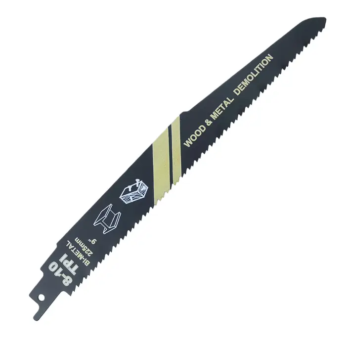 Lame de scie alternative bimétallique 9 pouces (225mm), 8-10TPI M2, découpe de matériaux pour clous en bois, Tube métallique, 1 pièce