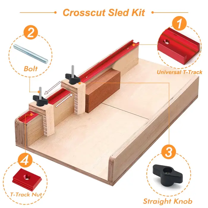 Travail du bois 30 # Kit de piste en T avec accessoires