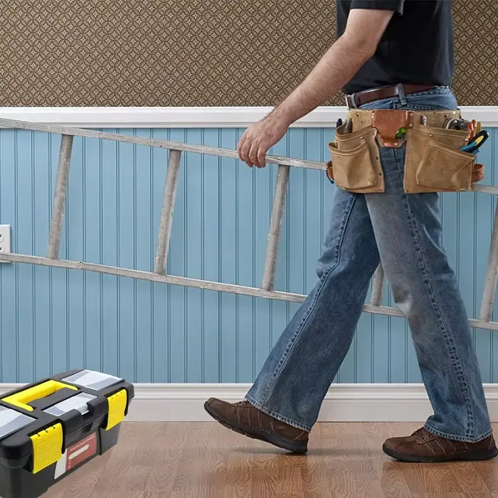 Boîte à outils en plastique avec plateau amovible