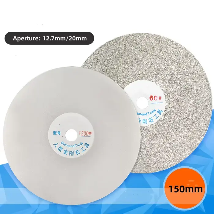 1 pièces 6 "150mm diamant enduit plat disque bijoux polonais meulage roue diamant disque de meulage 