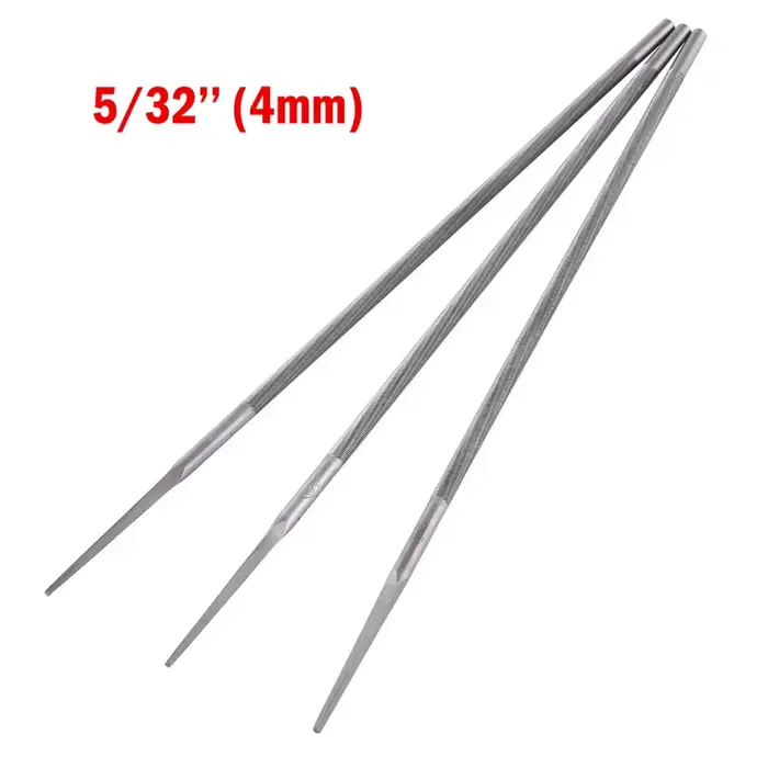 Kit d'affûtage pour tronçonneuse, 3 pièces, limes rondes pour meulage (4 0mm 4 8mm 5 5mm), outil de 