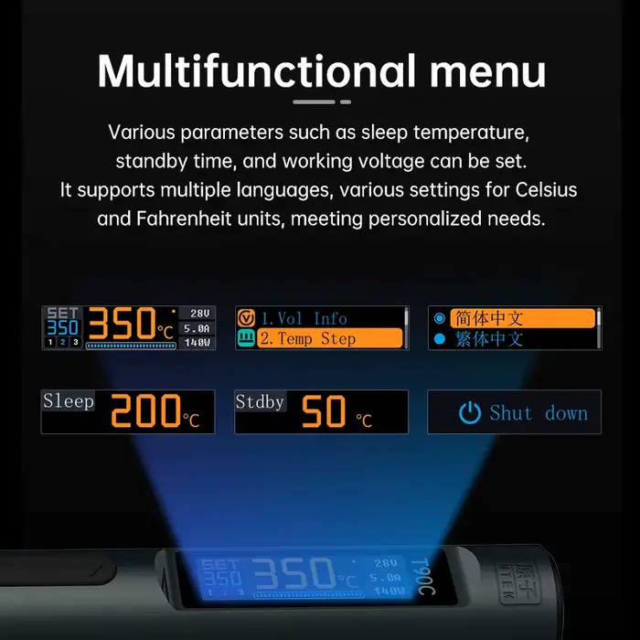 ALIENTEK T90 fer à souder intelligent PD 140W température réglable DC 28V 80-450 ℃ Kit de station
