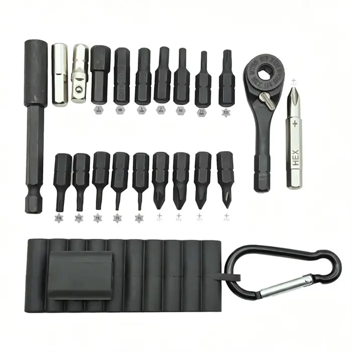 Kit de 21 embouts magnétiques S2 en acier pour visseuse à chocs avec étui de rangement