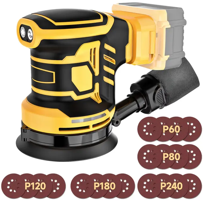 Ponceuse orbitale électrique sans fil 125 mm 6 vitesses, machine de ponçage et de polissage, outil é