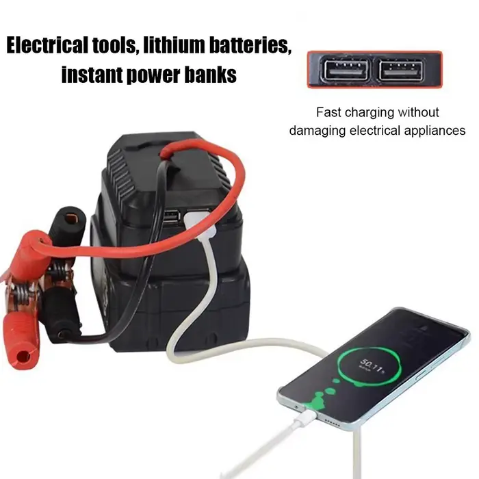 Démarreur d'urgence pour voiture compatible avec chargeur convertisseur Makita