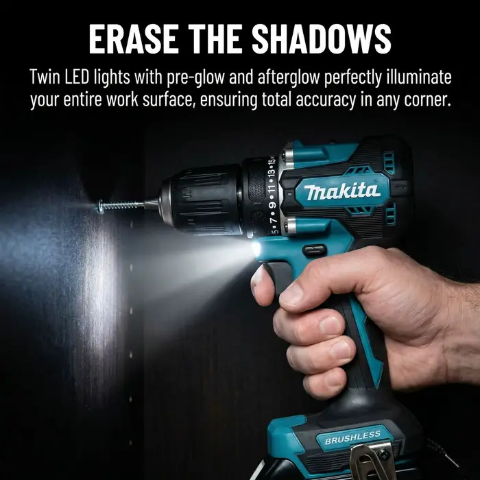 Makita DDF487 perceuse-visseuse sans balais 18V 40Nm 1700RPM 13mm mandrin sans clé XPT double LED pour outil à batterie