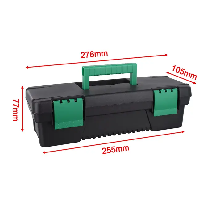 Boîte à outils en plastique de 10 pouces, mallette de rangement d'outils pour menuiserie, réparation