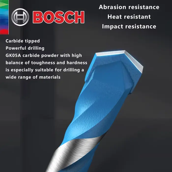 Bosch perceuse à torsion hexagonale 4/5/6/6/8mm 5 pièces carrelage bois/verre/céramique/ciment/alliage poinçonnage 2608900585 accessoires d'outils électriques