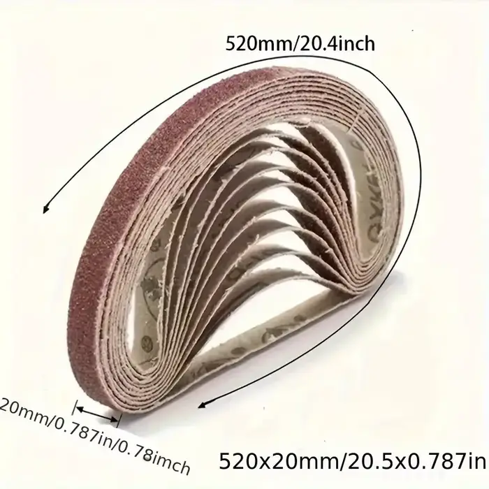 520x20mm 10 pièces 60/100/240/320/800 # Petite mini ponceuse à bande pour le meulage de l'acier inoxydable