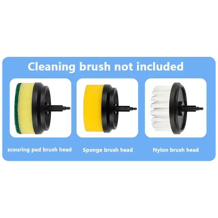 Brosse de nettoyage électrique multifonctionnelle à long manche, têtes de brosse remplaçables, netto