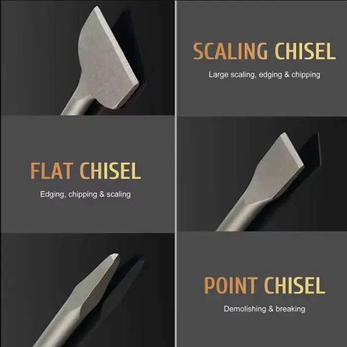 Ciseaux à pointe, à rainure et plats SDS PLUS pour marteau électrique, outils de maçonnerie, forets pour carrelage, ciment, béton, brique, pierre