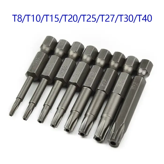 Jeu d'embouts d'entraînement Torx à 5 points de 50mm, 8 pièces, Kit d'embouts de tournevis électriqu