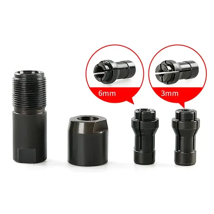 Adaptateur modifié 6/3mm à mandrin de meuleuse droite
