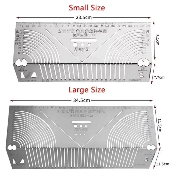 Outil de marquage d'arc d'angle flexible précis pour tuyau carré de 20 à 100MM