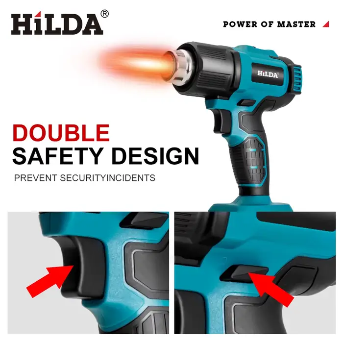 Pistolet à air chaud portable HILDA, température réglable, température non réglable, pour batterie M