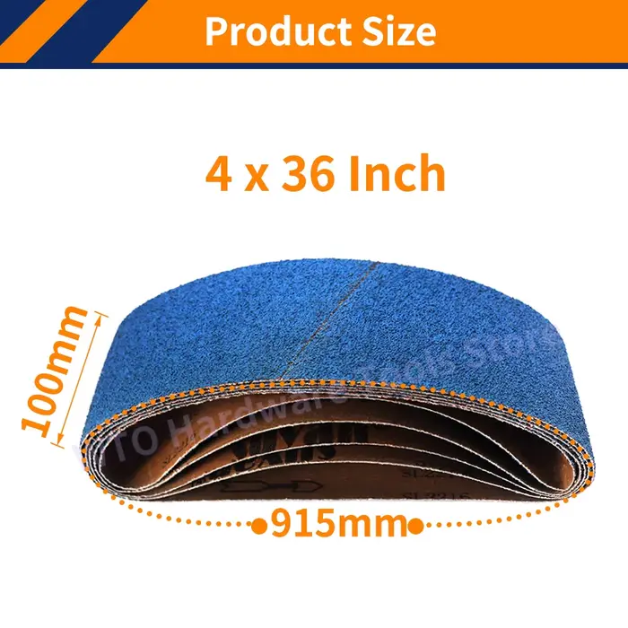 5 pièces de papier abrasif pour ponceuse à bande 915 x 100 mm