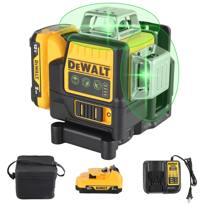 DEWALT nouveau niveau Laser vert à batterie au Lithium DW089LG 12V | 12 lignes 3 côtés 360 ° Hor