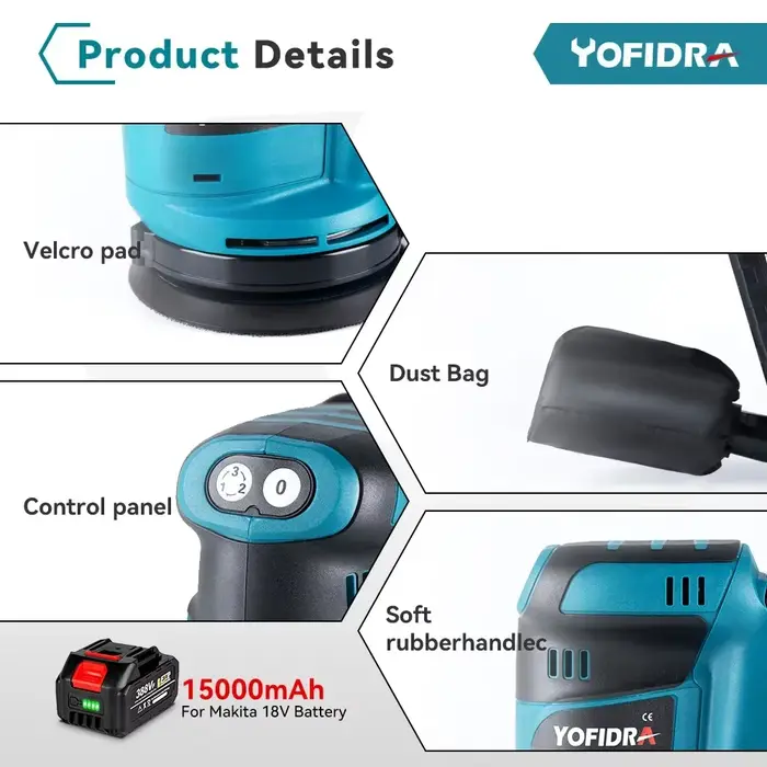 Makita – ponceuse électrique de 5 pouces