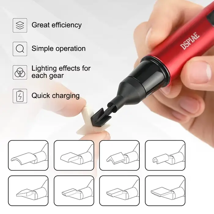 DSPIAE ES-A ponceuse alternative bricolage stylo de meulage électrique modèle en plastique têtes de ponçage papier de verre outils d'artisanat militaire