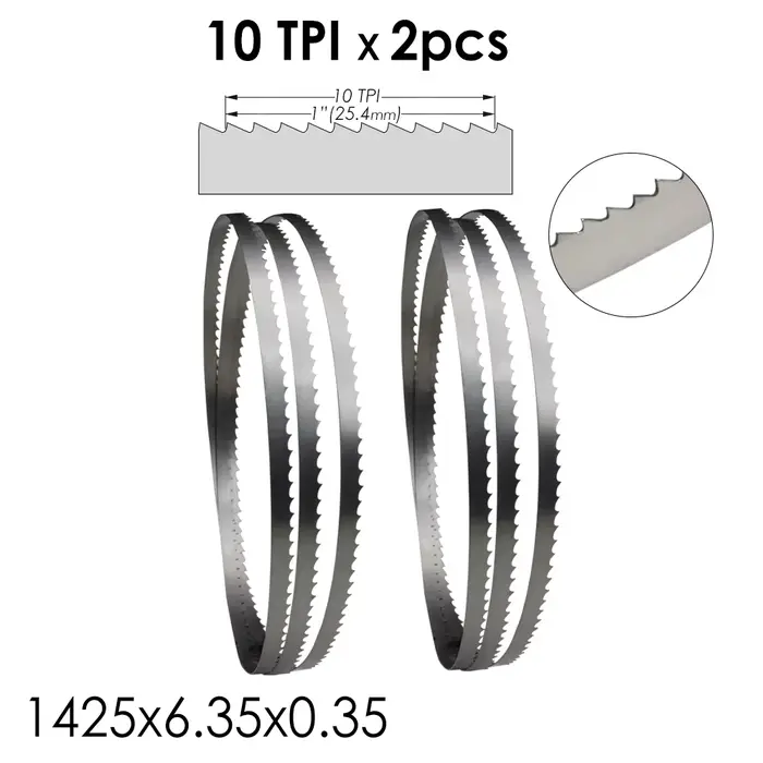 TASP 2 lames de scie à ruban 1425 x 6,35 x 0,35 mm pour scie à ruban à bois Draper BS250 Nutool FOX 