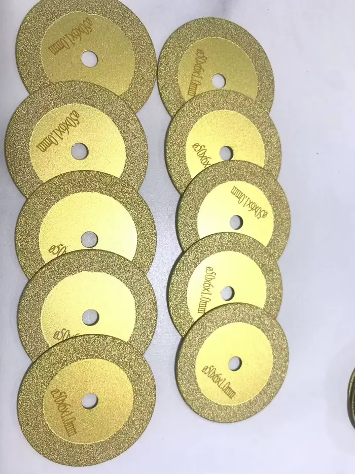 10 pièces 50mm 40mm diamant roue scie lame de coupe circulaire outil rotatif titane plaqué