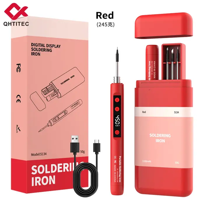 Fer à souder sans fil JCD Portable 180-450 ° Kit de soudage USB-5134 avec batterie intégrée à température réglable