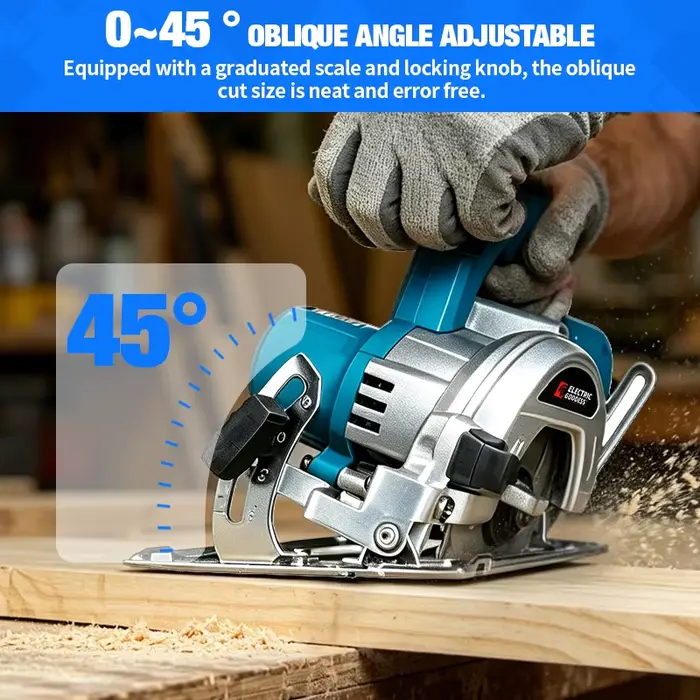 Scie circulaire électrique sans fil 150 mm (5 pouces) réglable
