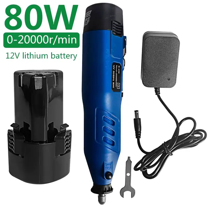 Kit d'outils rotatifs sans fil 12V, perceuse électrique à Recharge sans fil 80W, bricolage pour bois et métal, perceuse électrique 4 vitesses 0-20000r/min