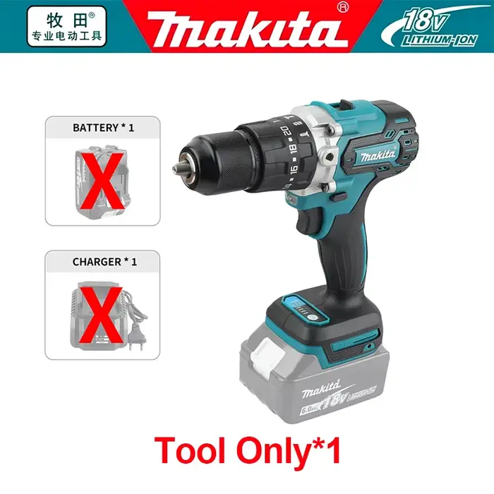 Perceuse-visseuse sans fil Makita DDF48718V, 2 vitesses, mandrin auto-serrant 10 mm, outil électriqu