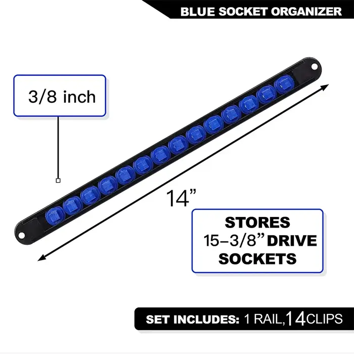Support de rangement pour douilles 1/4" 3/8" 1/2" en ABS