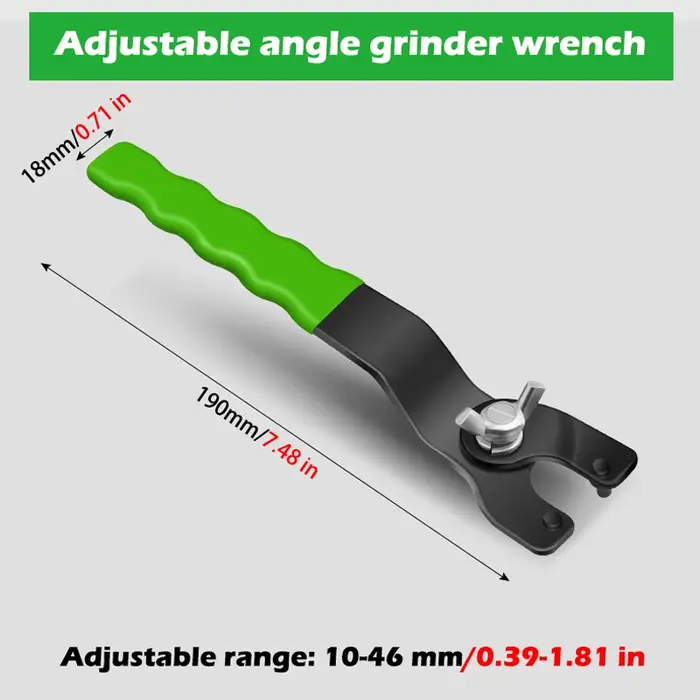 Clé de démontage pour meuleuse d'angle réglable 10-46 mm