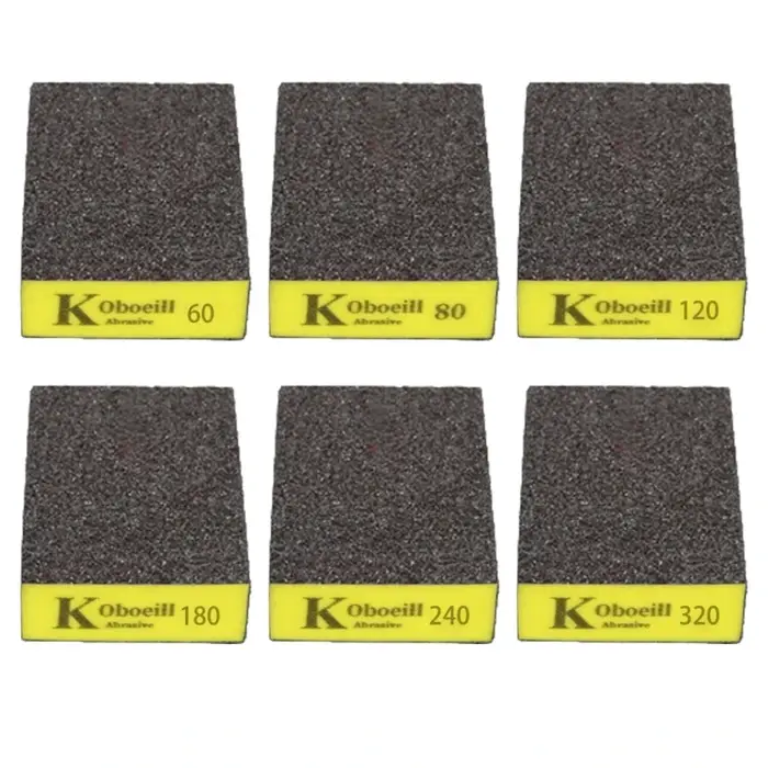 6 pièces/ensemble (60 80 120 180 240 320) bloc de ponçage épais moyen fin