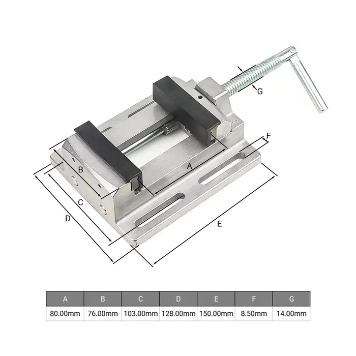 Pince de fraiseuse 3 pouces, étau à mâchoire parallèle, perceuse, étau de presse, table de travail réglable, pince en alliage d'aluminium, serrage à Double piste