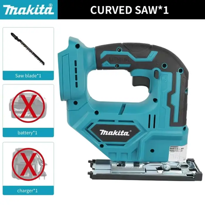 Scie sauteuse électrique sans fil Makita DJV182Z 18V 340W avec lame de scie et poignée tubulaire - B