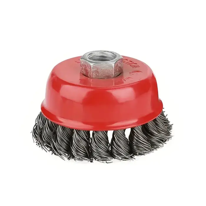 Brosse métallique pour meuleuse d'angle, 1 paquet de brosse métallique nouée torsadée de 3 pouces po