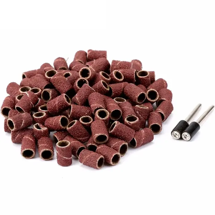 Kit de ponçage à tambour de 1/4 "6.35MM + 2 mandrins à bande, outil rotatif à tige de 1/8", forets à