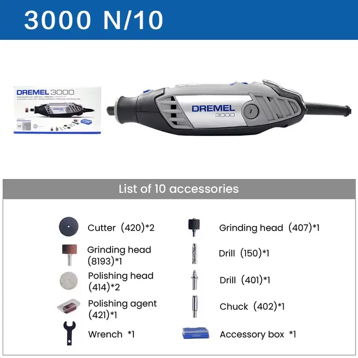Dremel-Mini meuleuse électrique 3000 avec kit d'accessoires professionnels