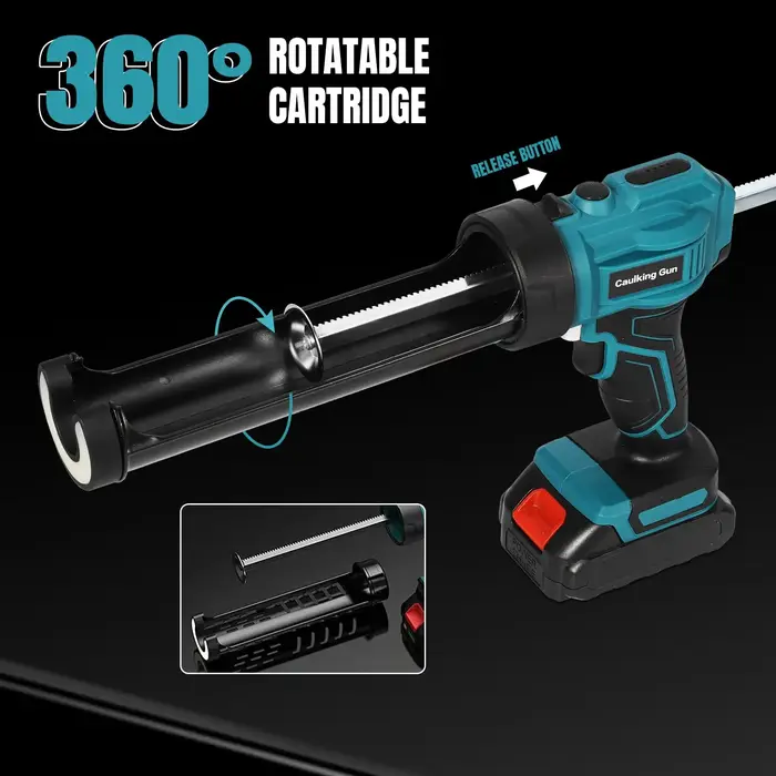 Pistolet à calfeutrer électrique 4 vitesses rechargeable sans fil, pistolet à colle pour verre, port