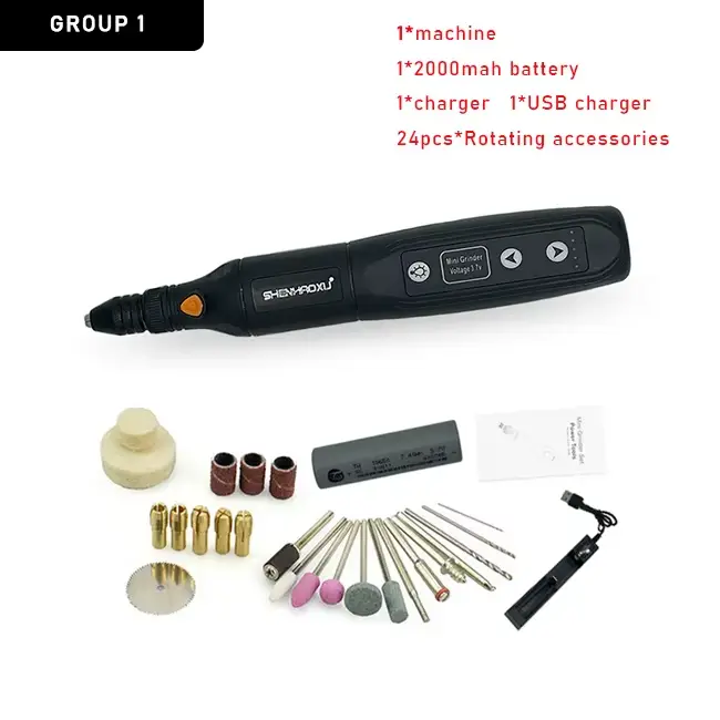 Mini meuleuse perceuse sans fil aste perfecBattery gravure LED variable 5 vitesses goroutil à distan