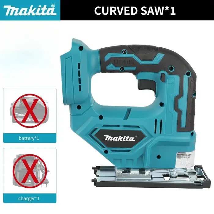 Scie sauteuse électrique sans fil Makita DJV182Z, 18V, 340W, avec lame de scie, poignée en forme de