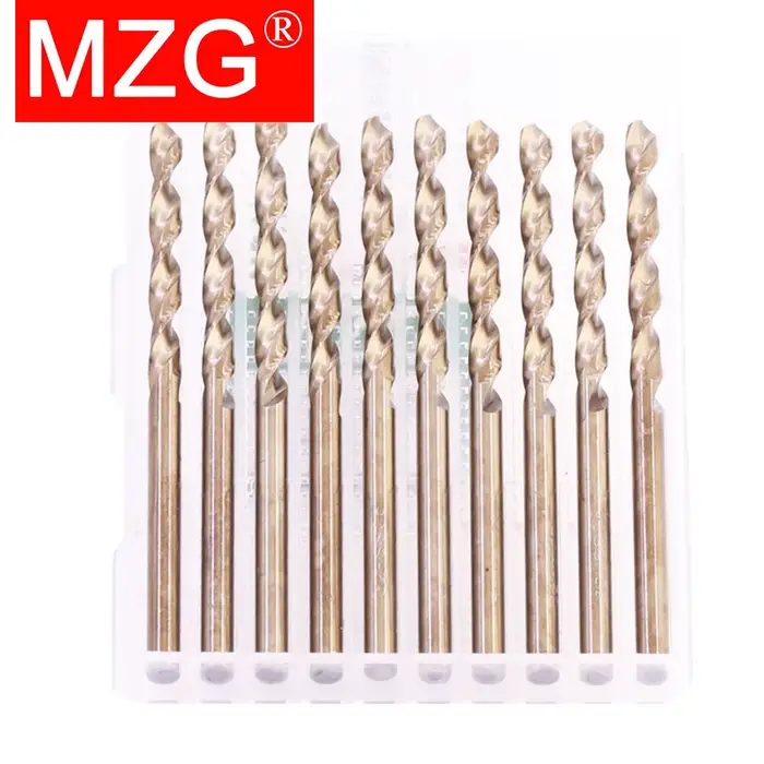 MZG 1/5/10 pièces, 1-13 mm, forets en acier rapide HSS M35 à revêtement cobalt, tige droite, longueu