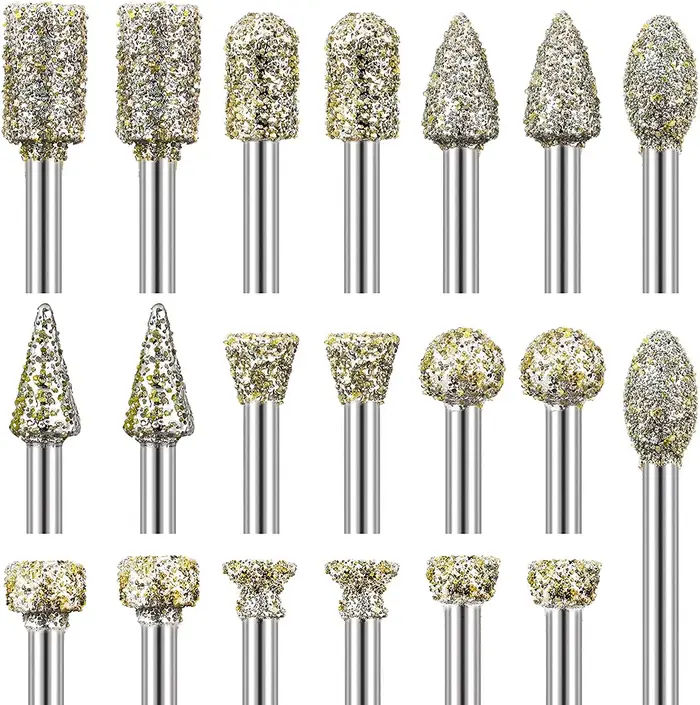 Jeu de forets de meulage en diamant pour outil rotatif Dremel