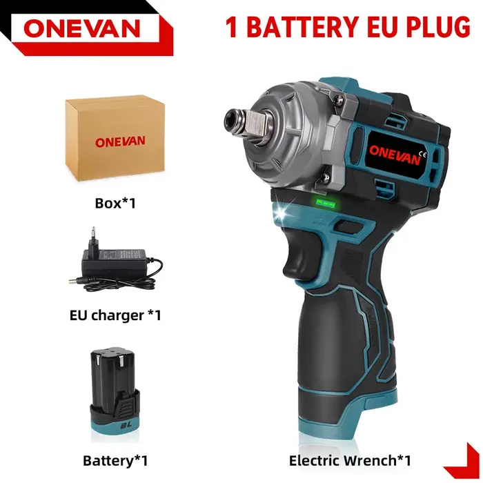 ONEVAN 500N.M clé à chocs électrique sans brosse tournevis