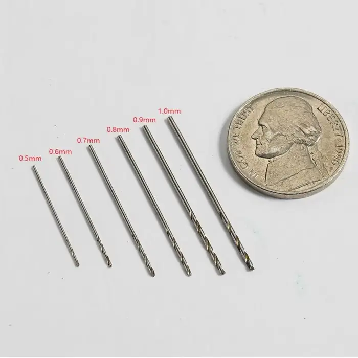 10 pièces de haute qualité HSS foret hélicoïdal à tige droite 0.3-3.5mm jeu de forets hélicoïdaux po