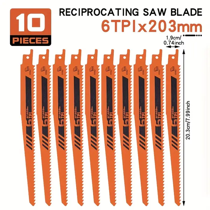  Lames de scie sabre 10 pièces-acier à haute teneur en carbone