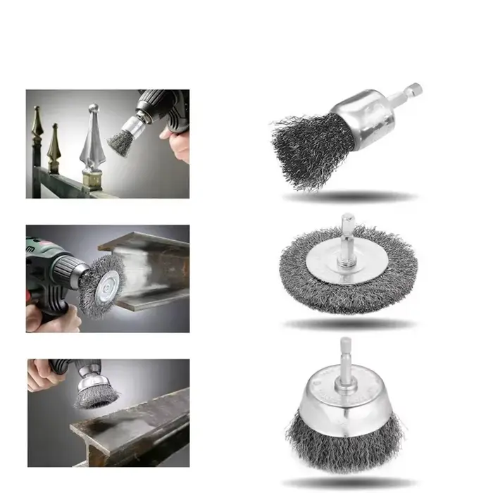 Brosse métallique pour perceuse BSEVB-10 pièces